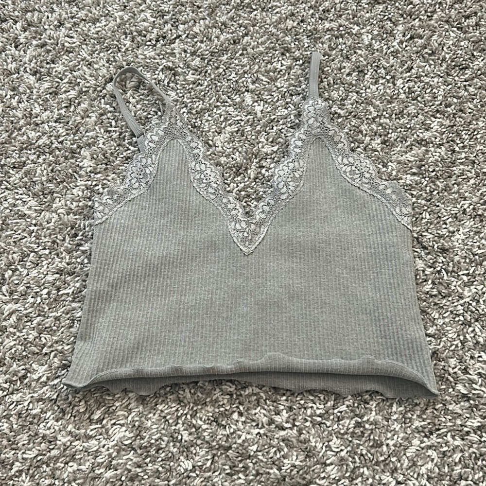 Forever 21 gray tank top with lace size extra small